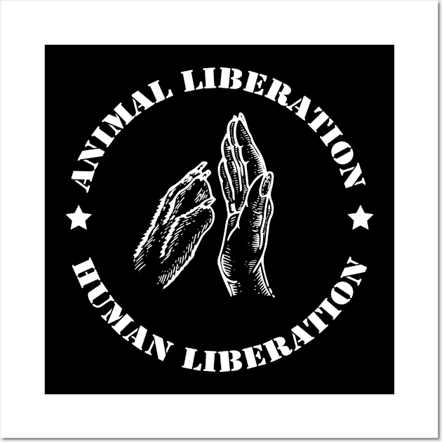 Animal liberation Human Liberation Wall Art by redsoldesign